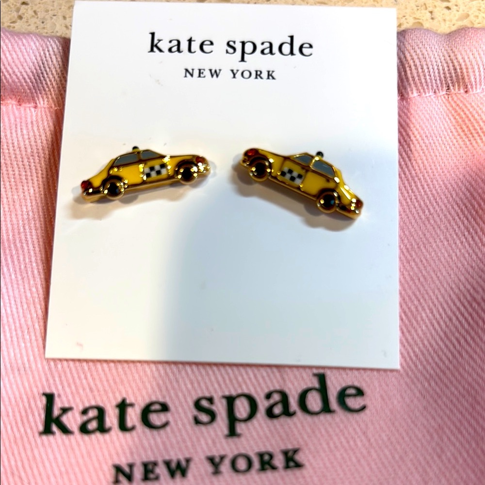 kate spade NWT “Ma Cherie” Yellow Taxi Stud Earrings